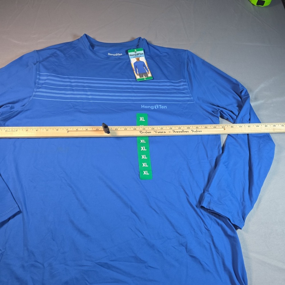 Hang Ten Swim Shirt Rash Guard Men's XL Blue Long Sleeve UPF50 new without tag - Picture 4 of 9